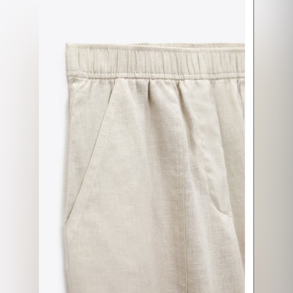 Zara Wide Legged Linen Pant Sand - Picture 5 of 6